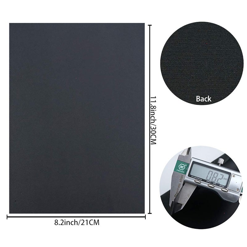 Litchi 8 Pieces 8x12 Inch Black Series Faux Leather Sheets Including 8 Kinds Leather Sheets for Leather Bows and Earrings Making - Image 3
